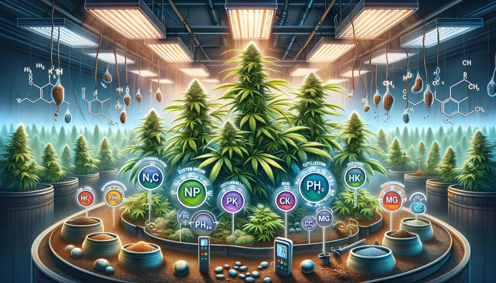 Nutrient management for cultivating high THC A cannabis plants